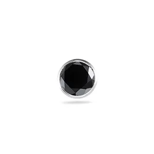 0.43-0.52 Cts Black Diamond Mens Stud Earring in 14K White Gold