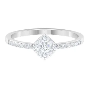 1/2 CT Diamond Engagement Ring in Illusion Setting with Two Tone Gold