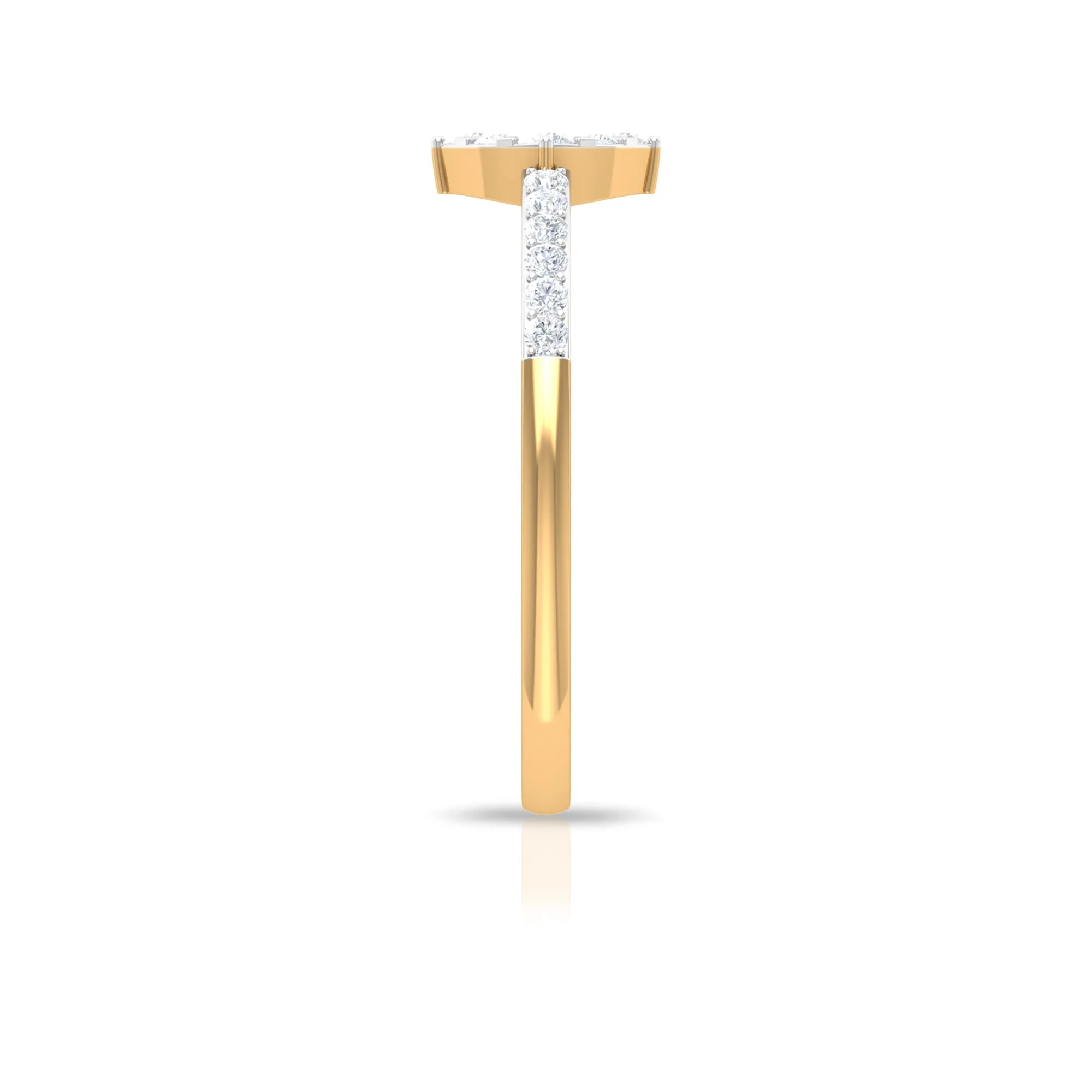 1/2 CT Diamond Engagement Ring in Illusion Setting with Two Tone Gold