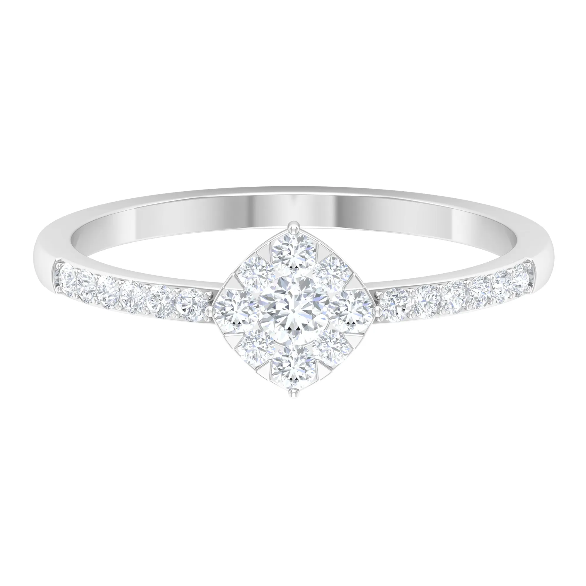1/2 CT Diamond Engagement Ring in Illusion Setting with Two Tone Gold