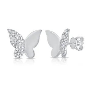14k Gold & Diamond Butterfly Earring - 0.17ct