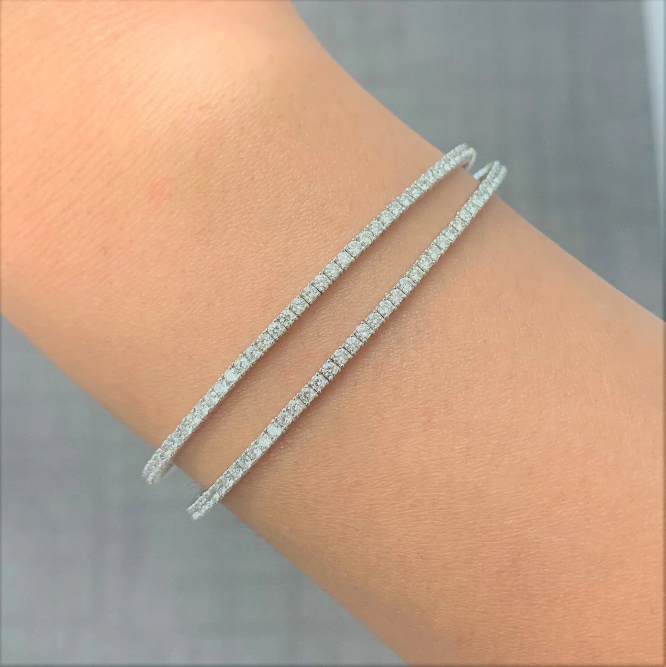 14k Gold & Diamond Flexible Bangle - 3.30ct