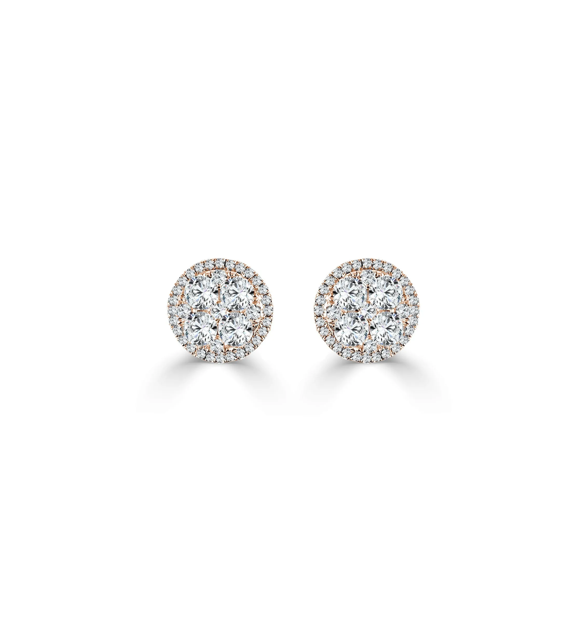 14k Gold & Diamond Stud Earrings - 0.95ct