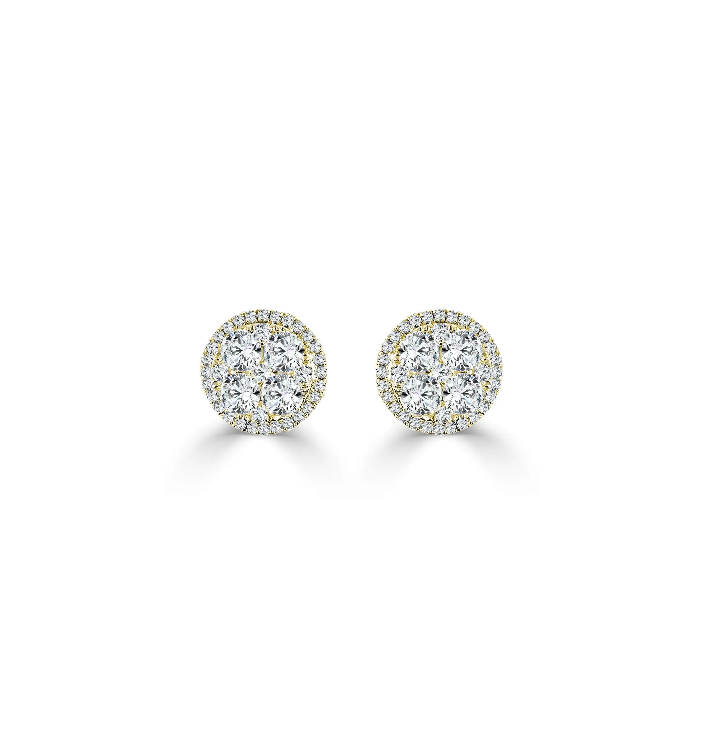 14k Gold & Diamond Stud Earrings - 0.95ct