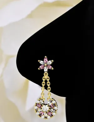 14k Gold Chain Dangle Nose Stud – Elegant Nose Piercing Jewelry