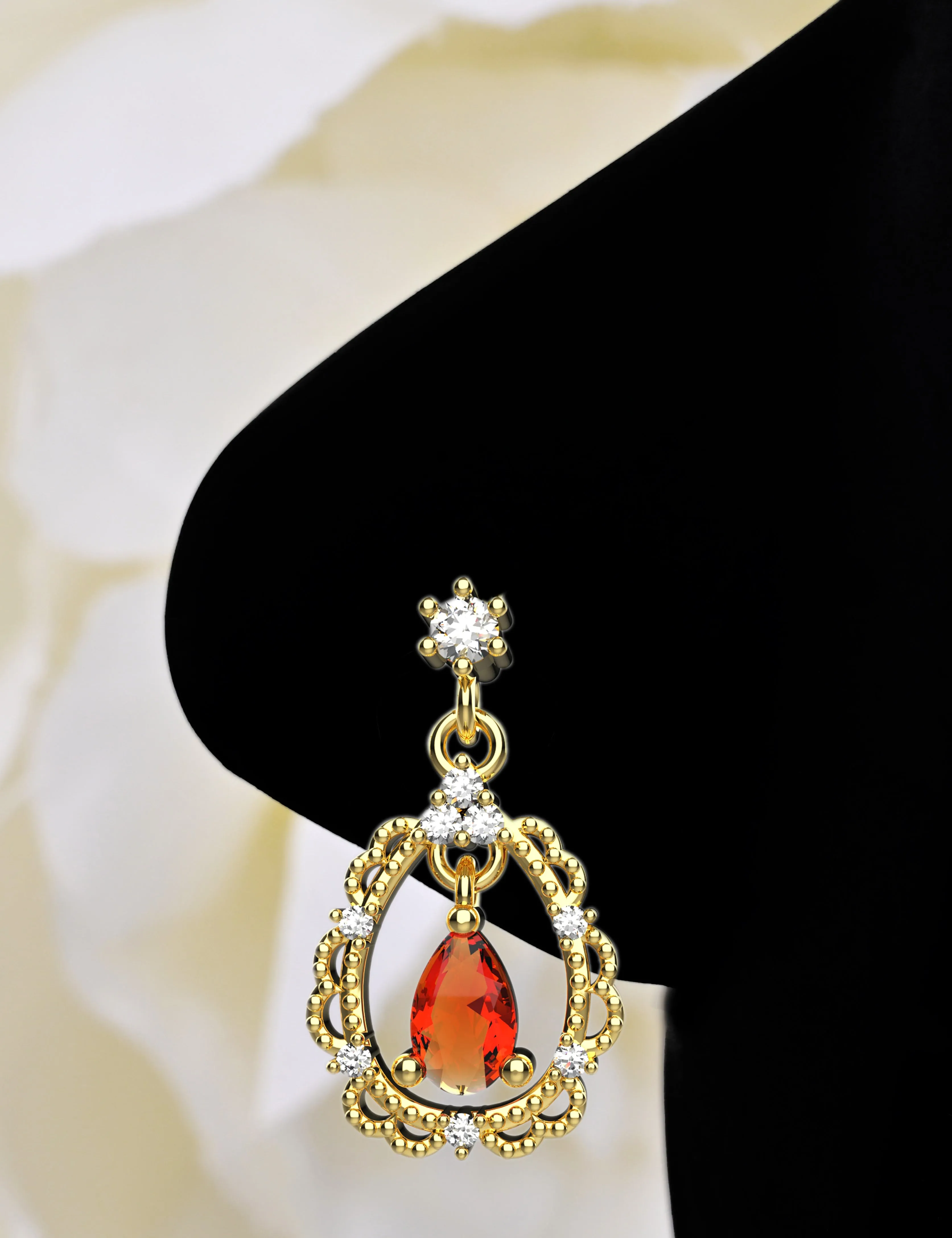 14k Gold Dangle Drop Nose Rings And Studs