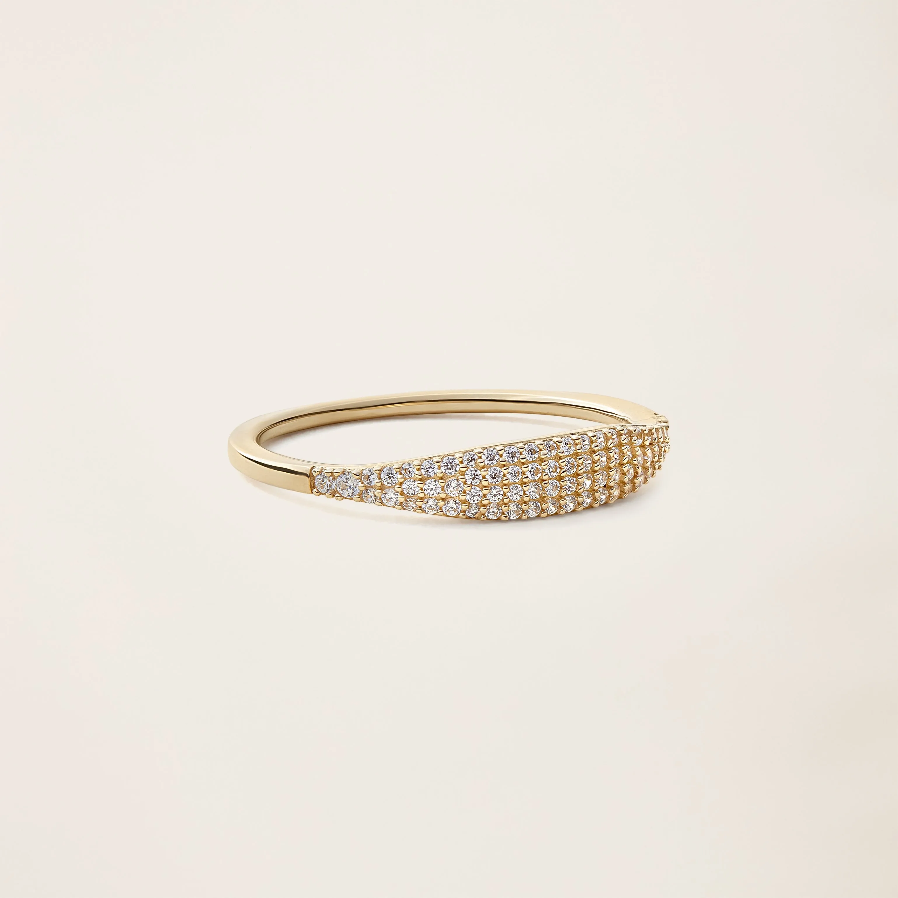 14k Solid Gold Diamond Micro Pavé Signet Ring