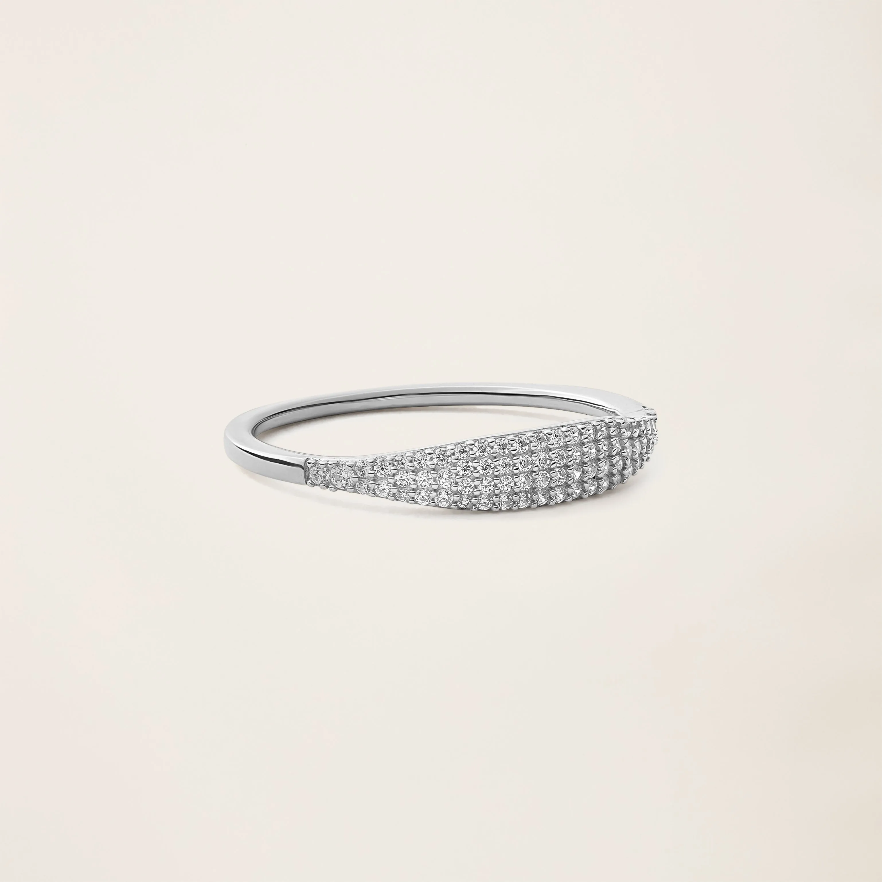 14k Solid Gold Diamond Micro Pavé Signet Ring