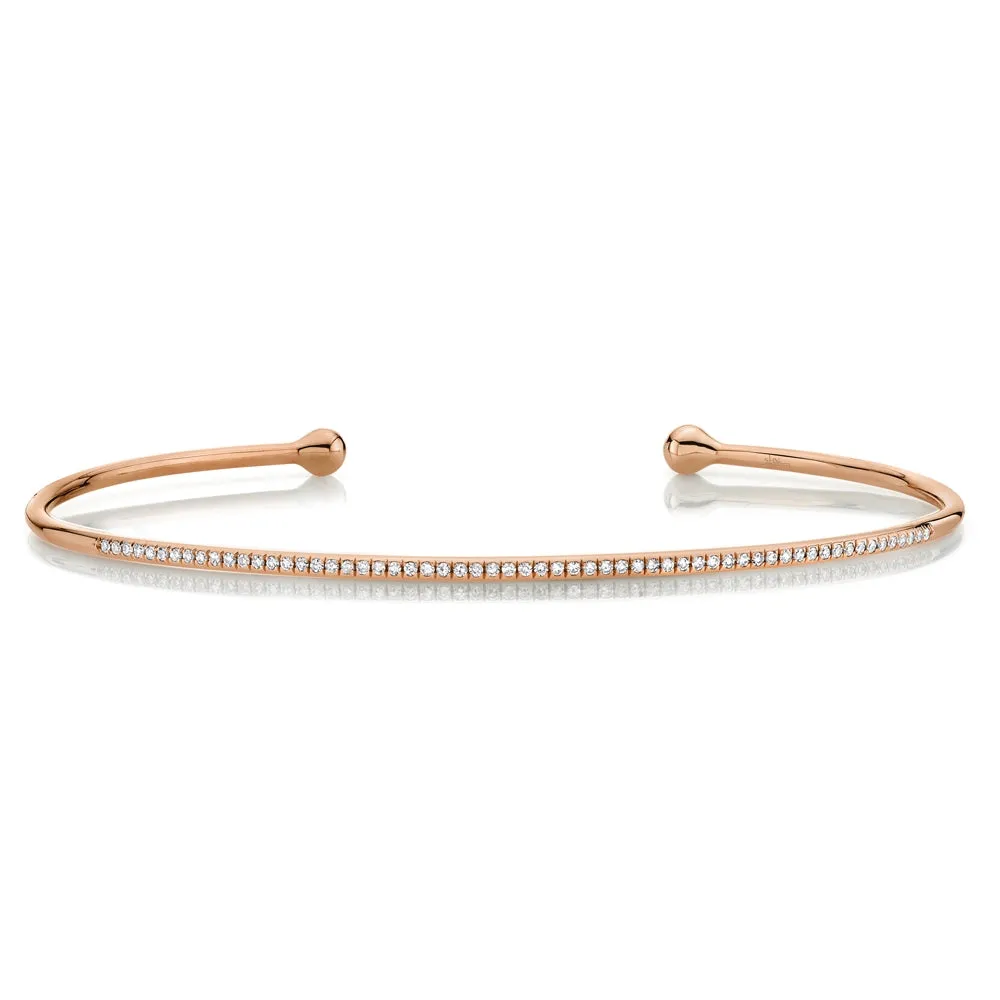 14k White Gold Diamond Cuff Bracelet