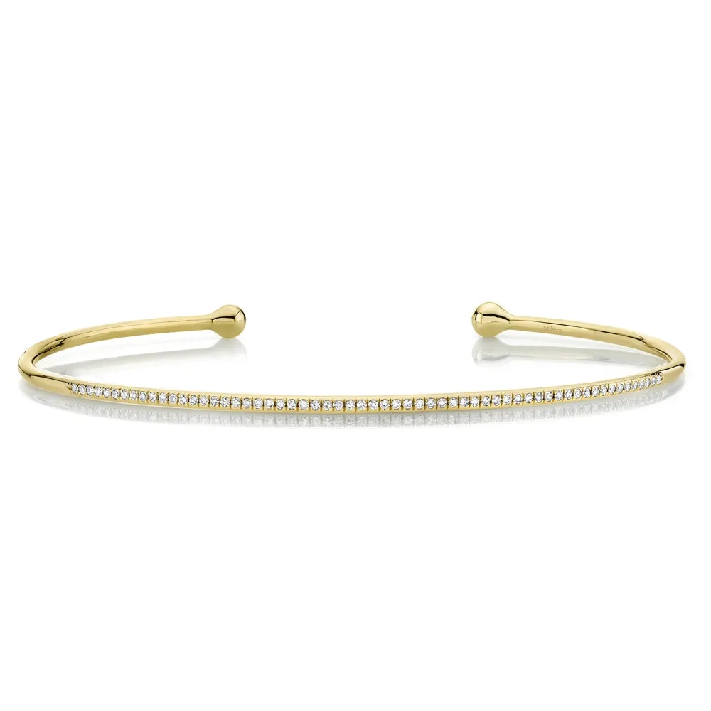 14k White Gold Diamond Cuff Bracelet