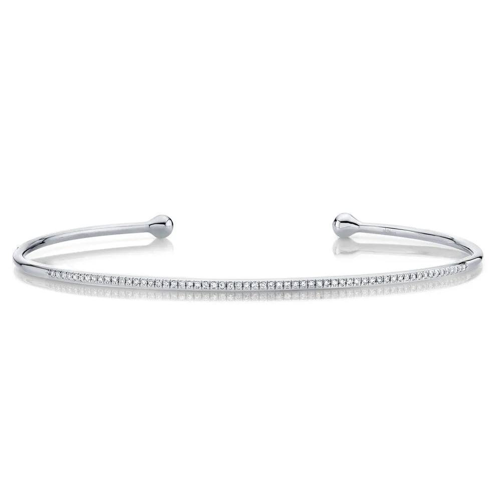 14k White Gold Diamond Cuff Bracelet