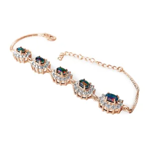 18kt Rose Gold plated Silver Opal 6x4mm Triplet cluster bracelet