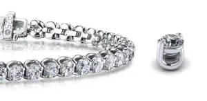 2 Prong Brilliant Round Lab-Grown Diamond Tennis Bracelet with 9.24 ct.(finished) 4.2mm