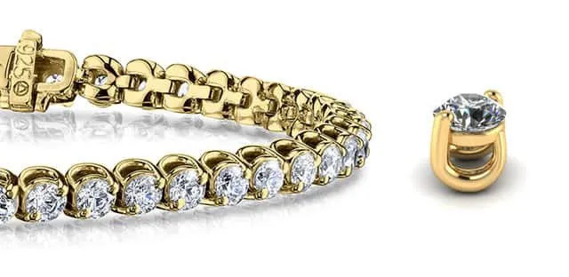 2 Prong Brilliant Round Lab-Grown Diamond Tennis Bracelet with 9.24 ct.(finished) 4.2mm