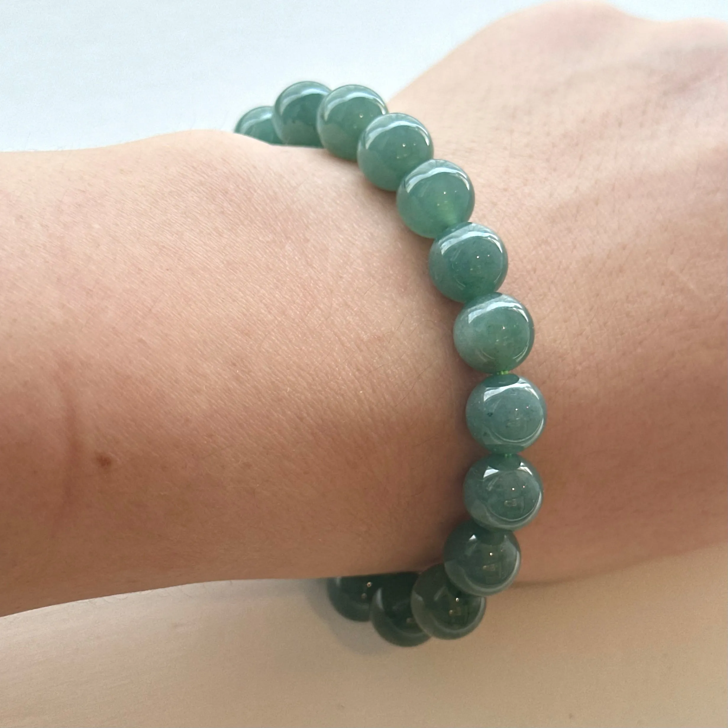 30386 Translucent and Jelly-like Blue Burmese Type A Jade Beaded Bracelet