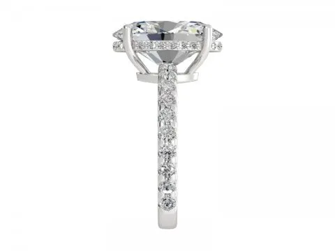 5.39ct Oval Solitaire with Pave Shank