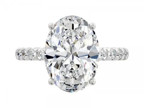 5.39ct Oval Solitaire with Pave Shank