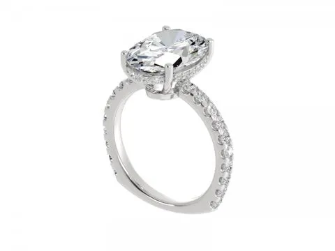 5.39ct Oval Solitaire with Pave Shank