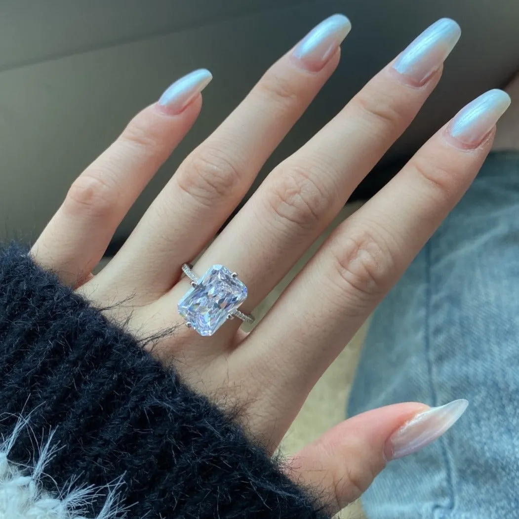 7 Carat Compass Prong Radiant Cut Solitaire Engagement Ring
