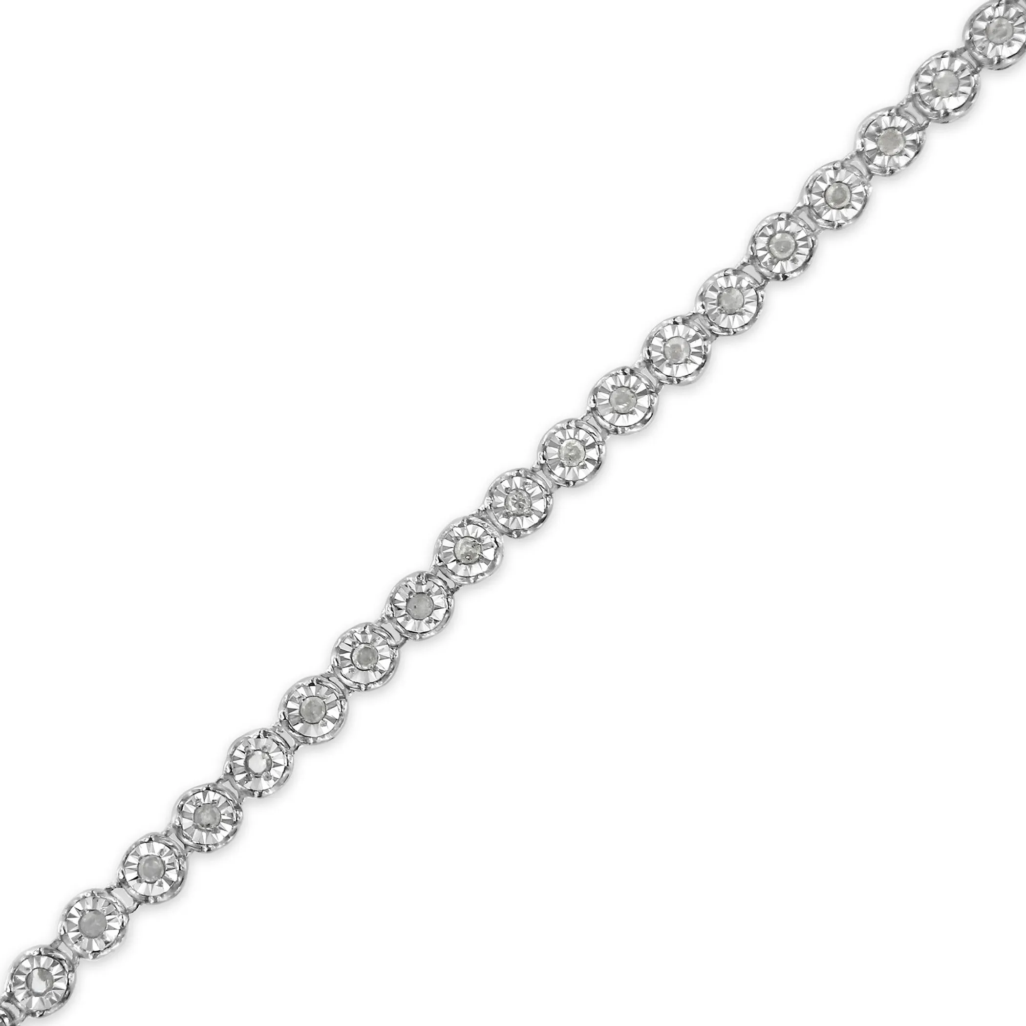 .925 Sterling Silver 1/2 Cttw Rose-cut Diamond Tennis Bracelet (I-J Color, I3-Promo Clarity) - Size 7.25