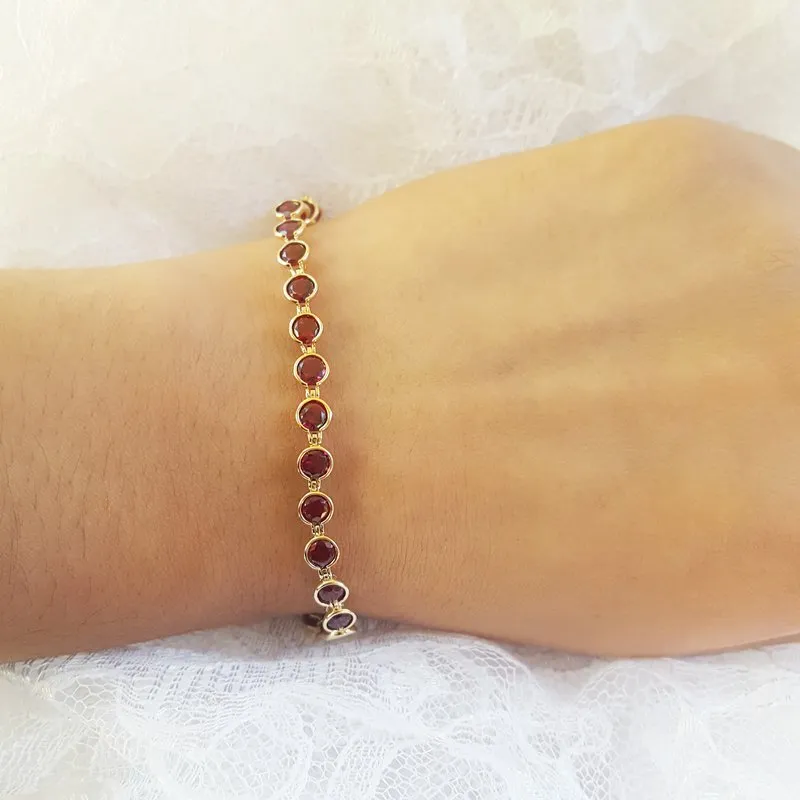 Arizona Anthill Garnet Gold Jewelry Arizona Garnet Bezel Bracelet