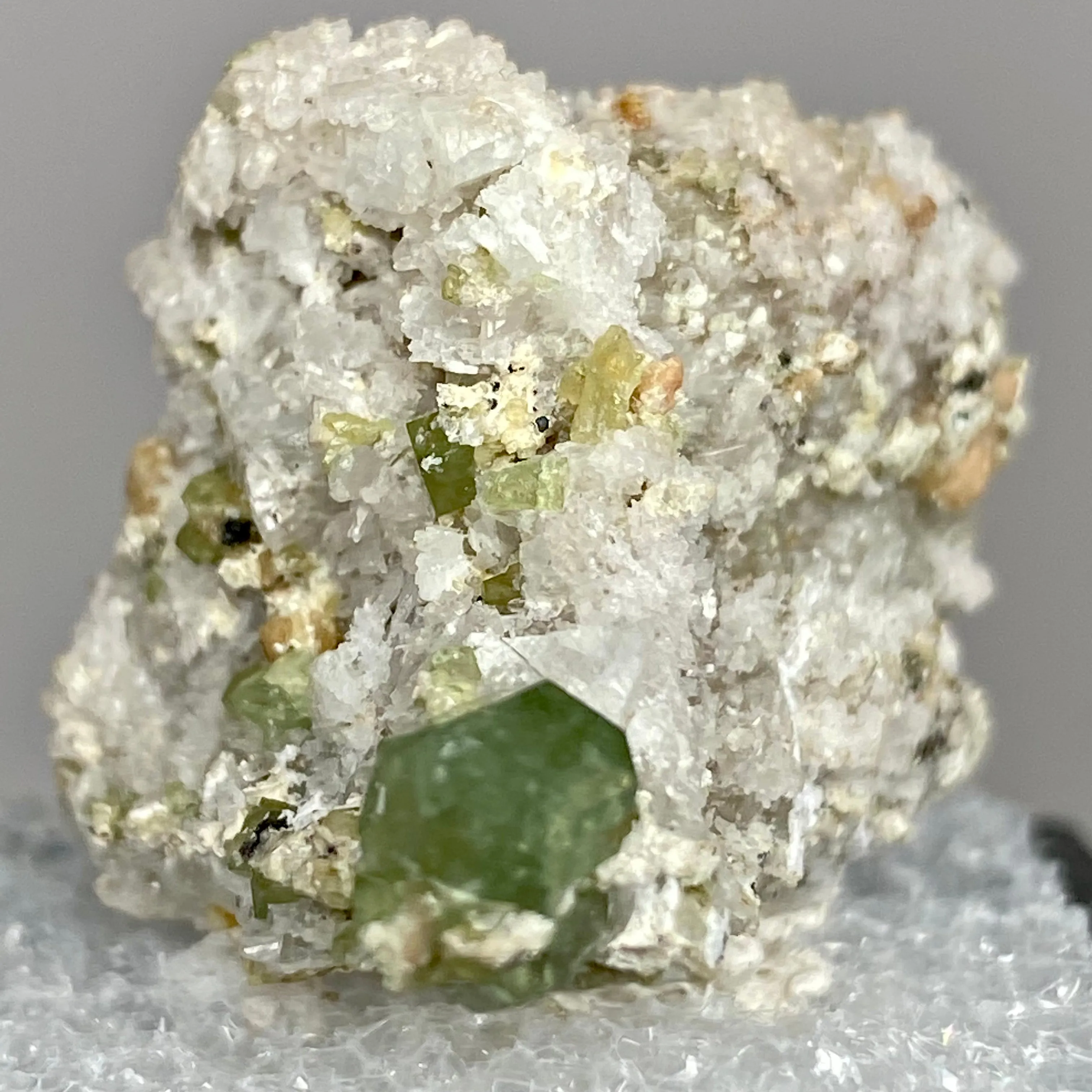 Beautiful Demantoid Garnet with Feldspar from Tubussis, Namibia