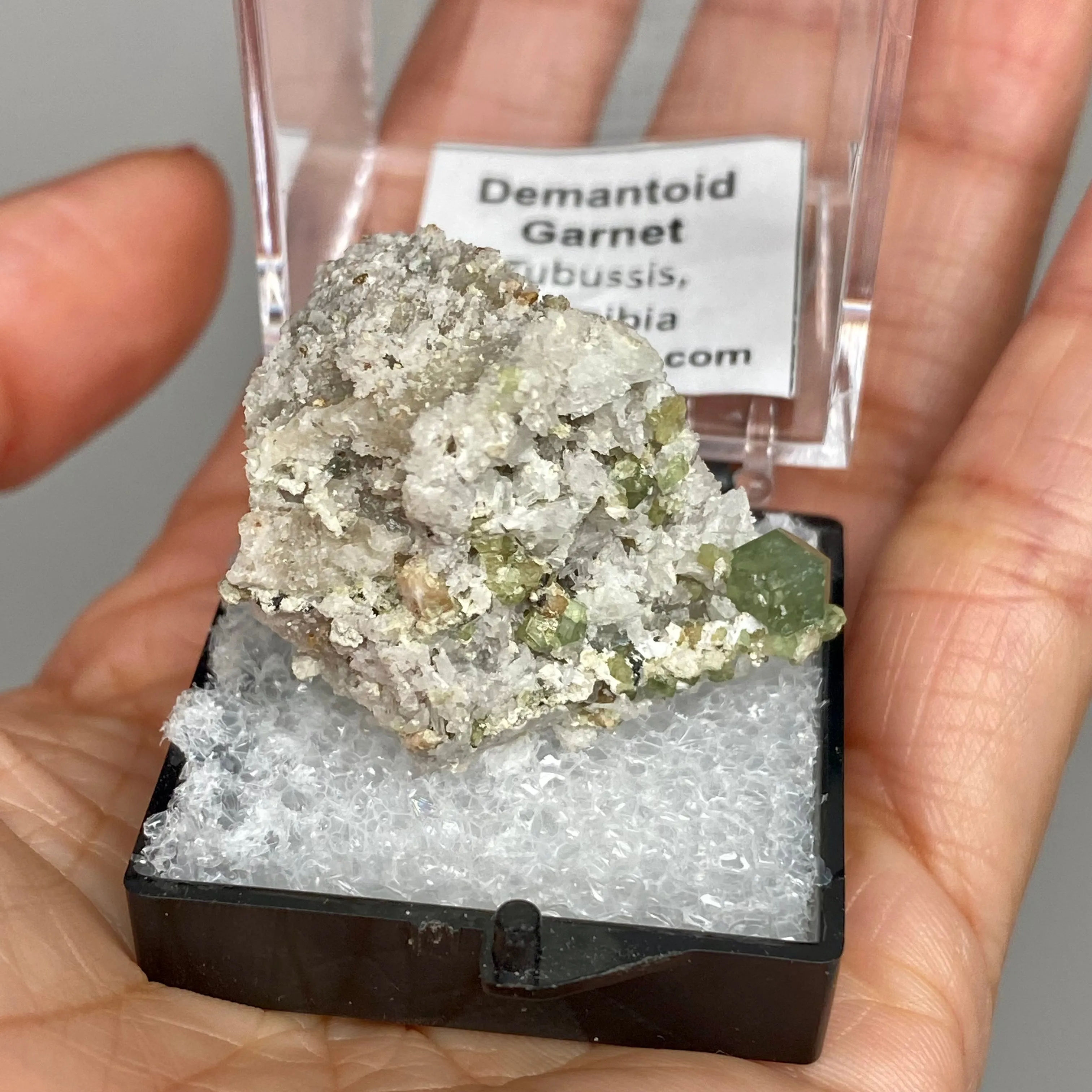 Beautiful Demantoid Garnet with Feldspar from Tubussis, Namibia