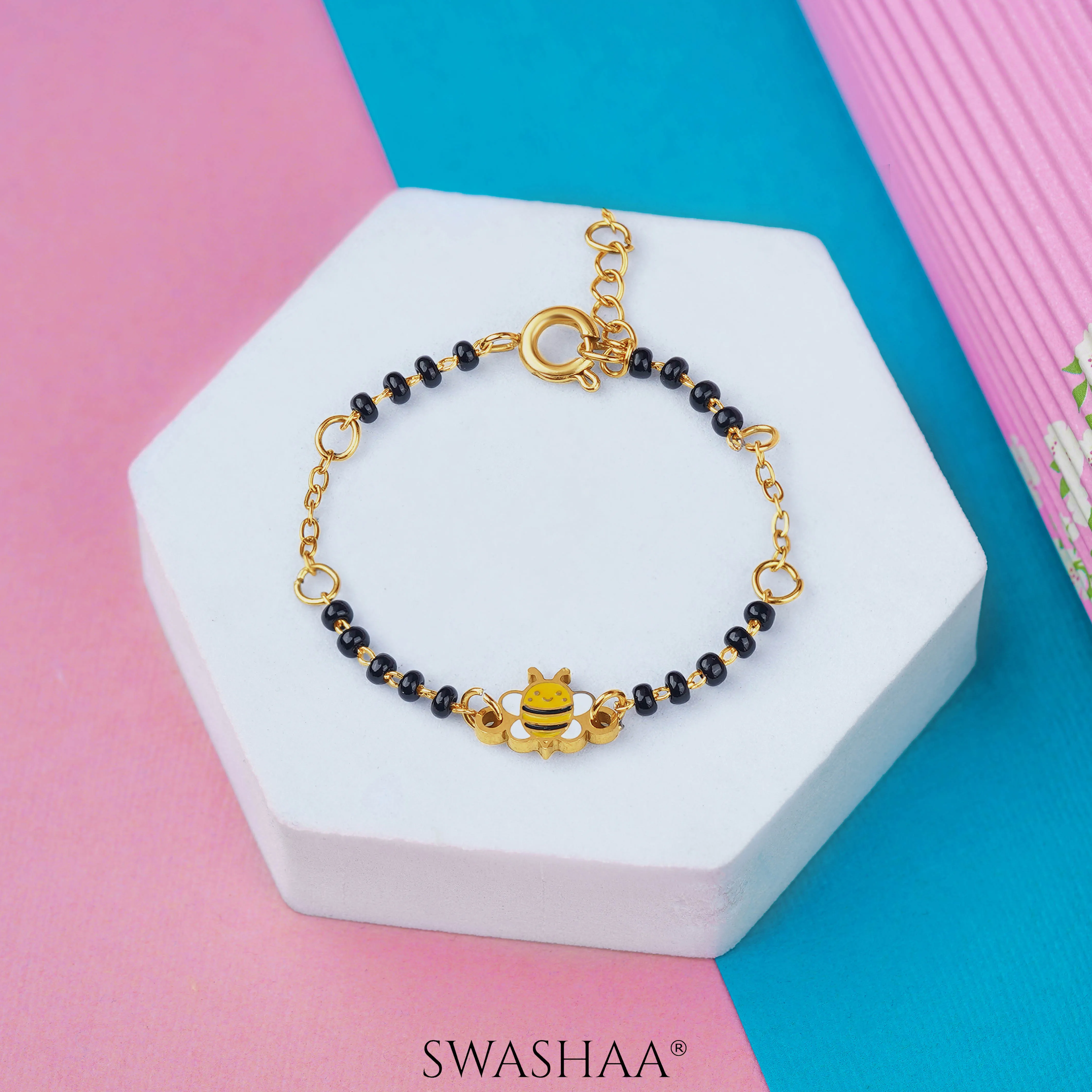 Bee Bliss 18K Gold Plated Kid's Nazariya Bracelet
