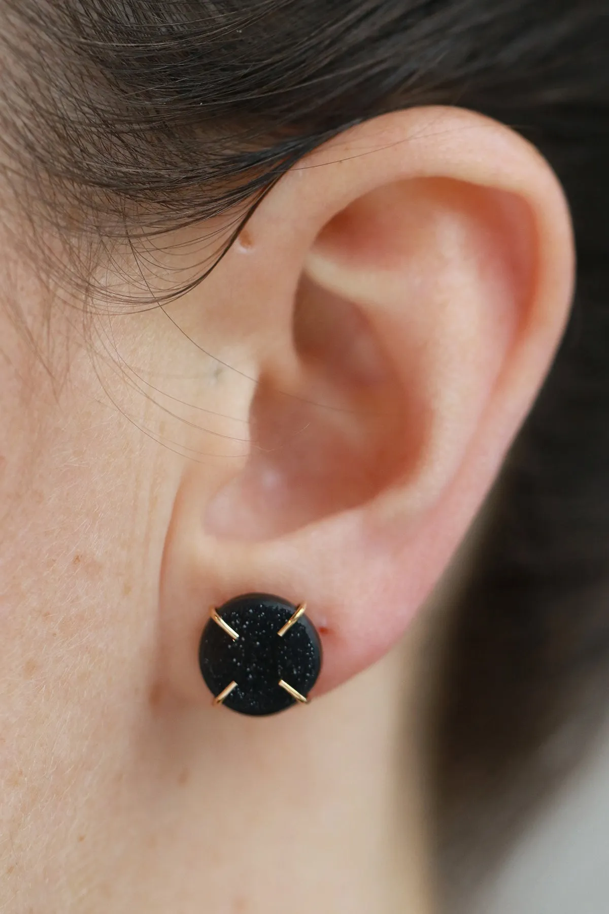 Black Druzy Agate Studs
