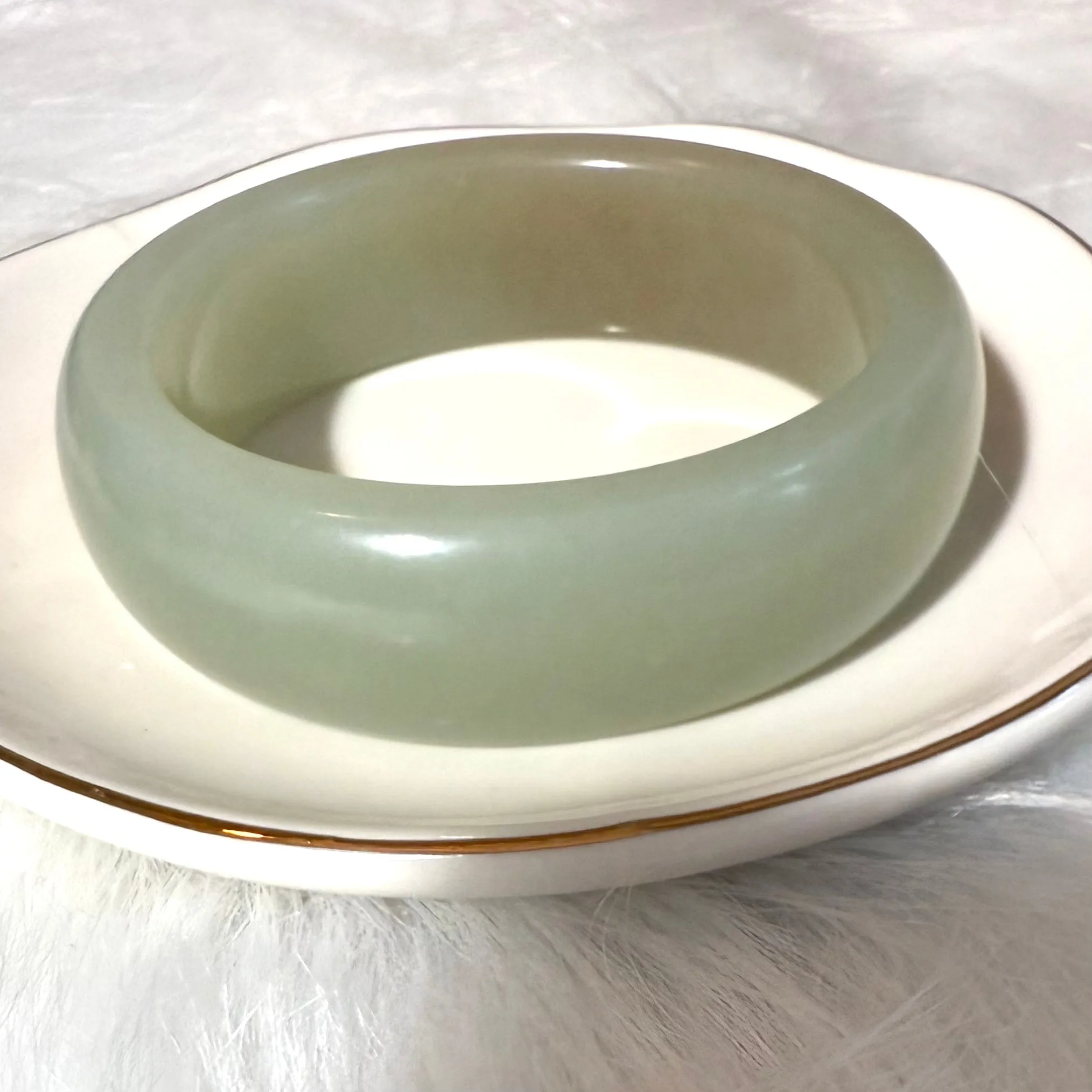 Blue and brown sugar genuine nephrite jade bracelet bangle - inner diameter 55mm