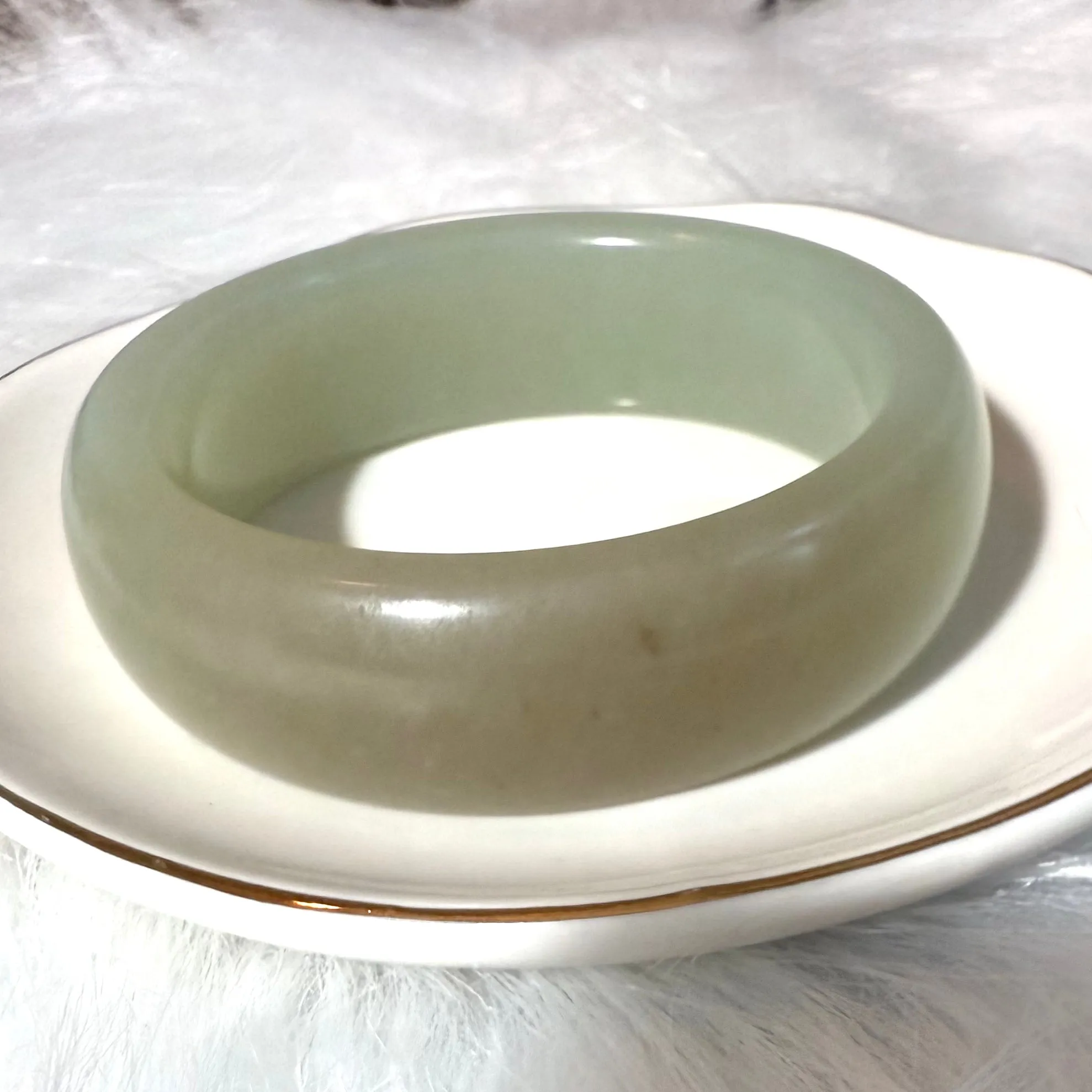 Blue and brown sugar genuine nephrite jade bracelet bangle - inner diameter 55mm