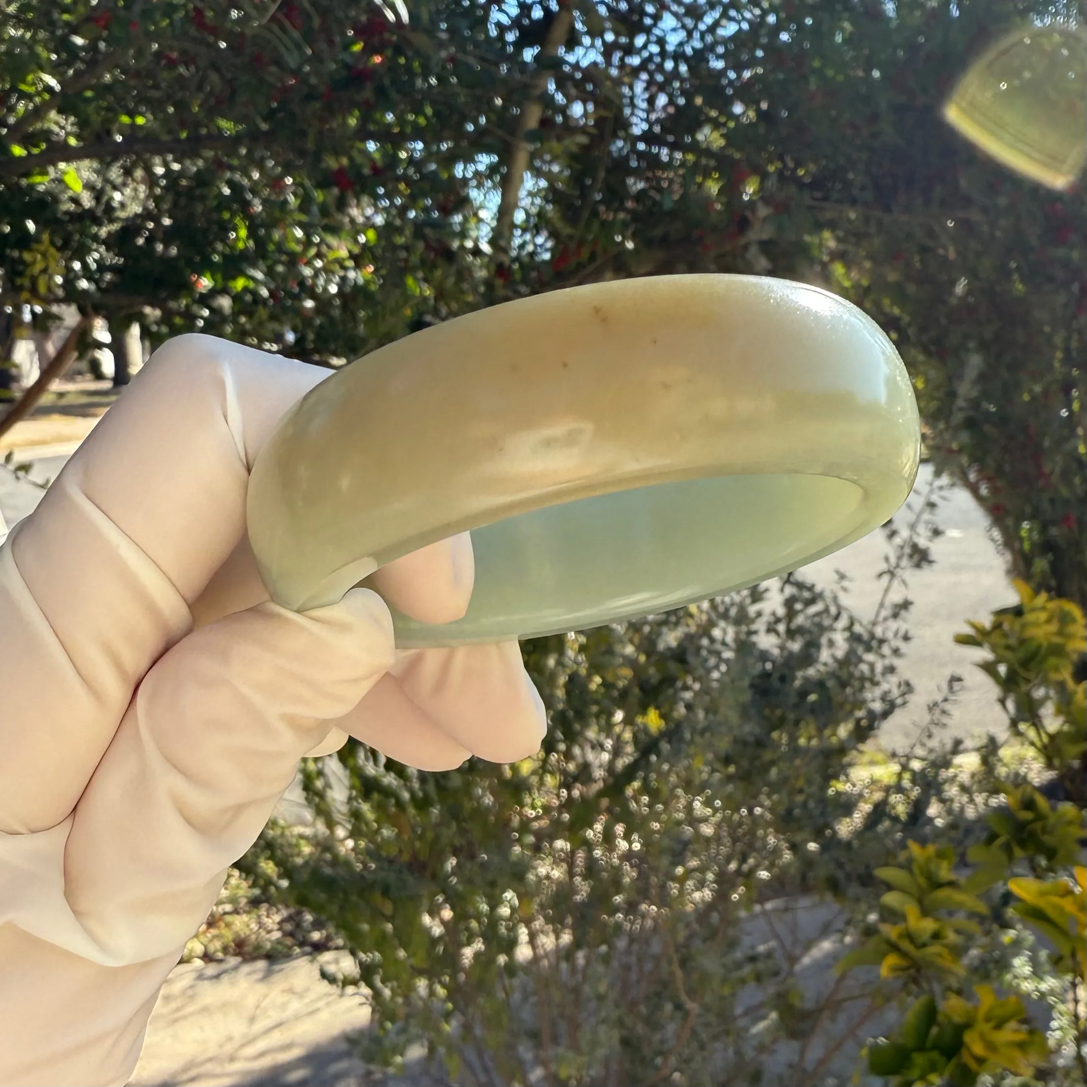 Blue and brown sugar genuine nephrite jade bracelet bangle - inner diameter 55mm