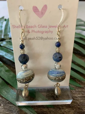 Blue and Silver Milky Way Earrings