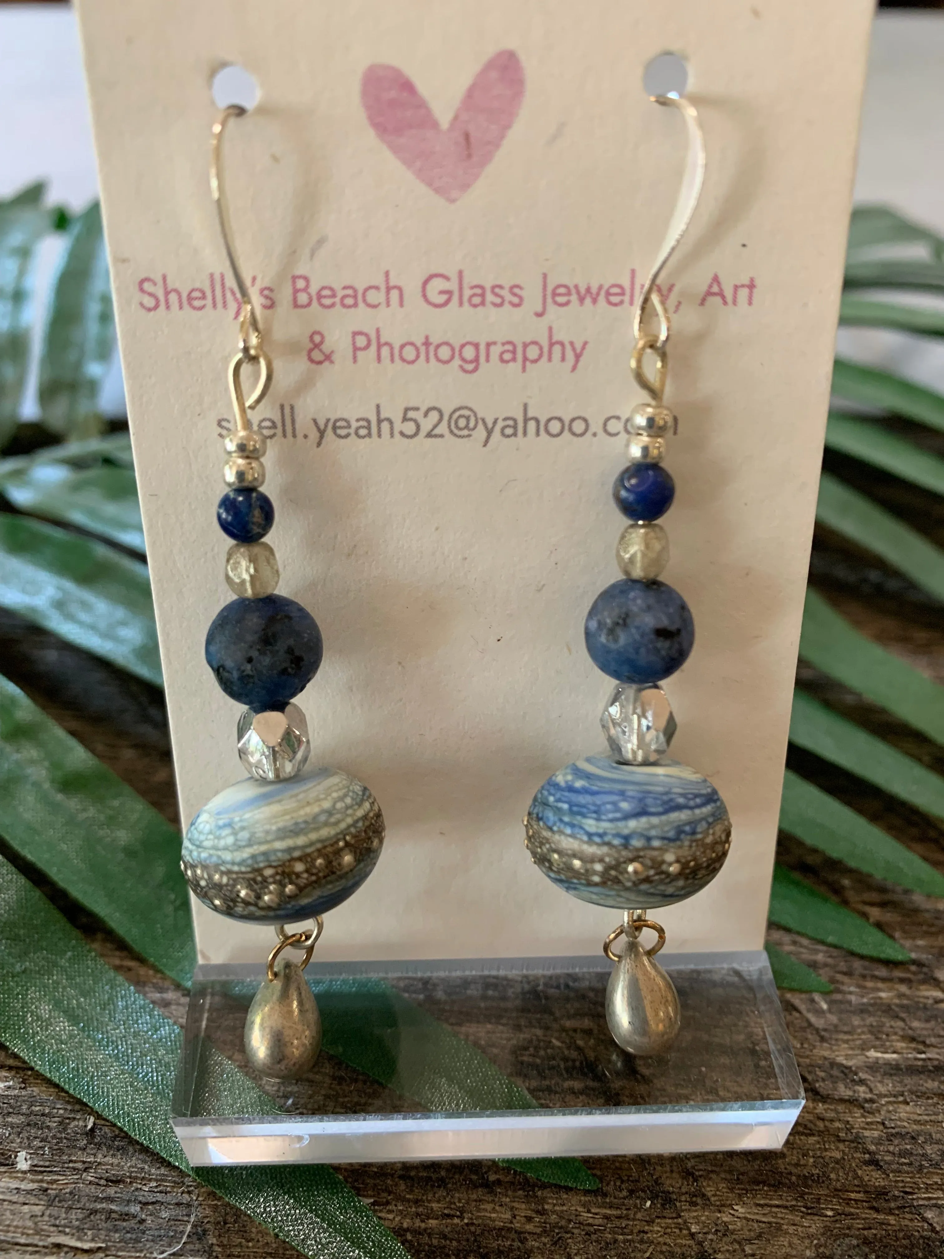 Blue and Silver Milky Way Earrings