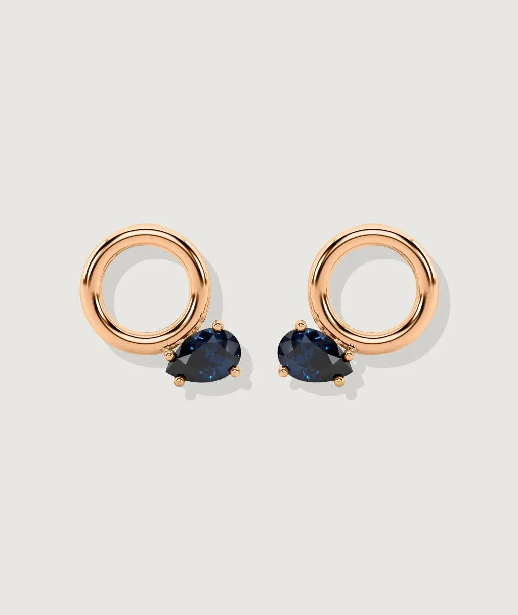 Blue Sapphire Donut Stud