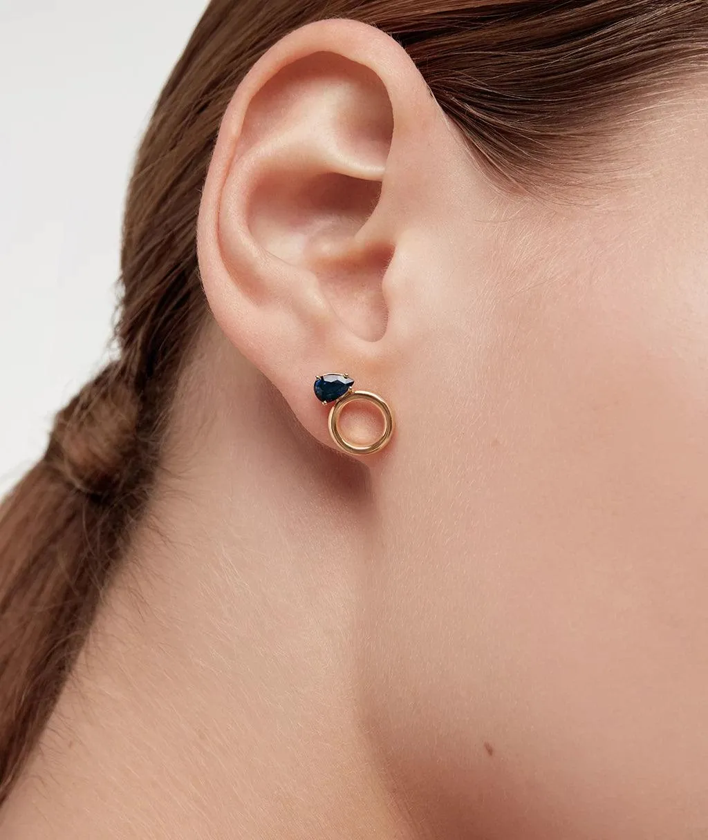 Blue Sapphire Donut Stud