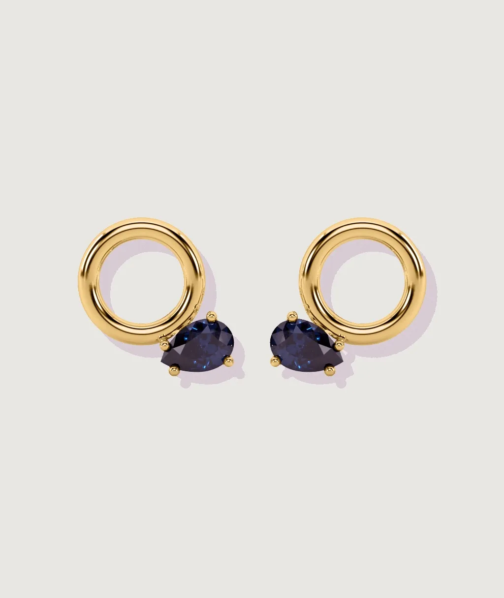 Blue Sapphire Donut Stud
