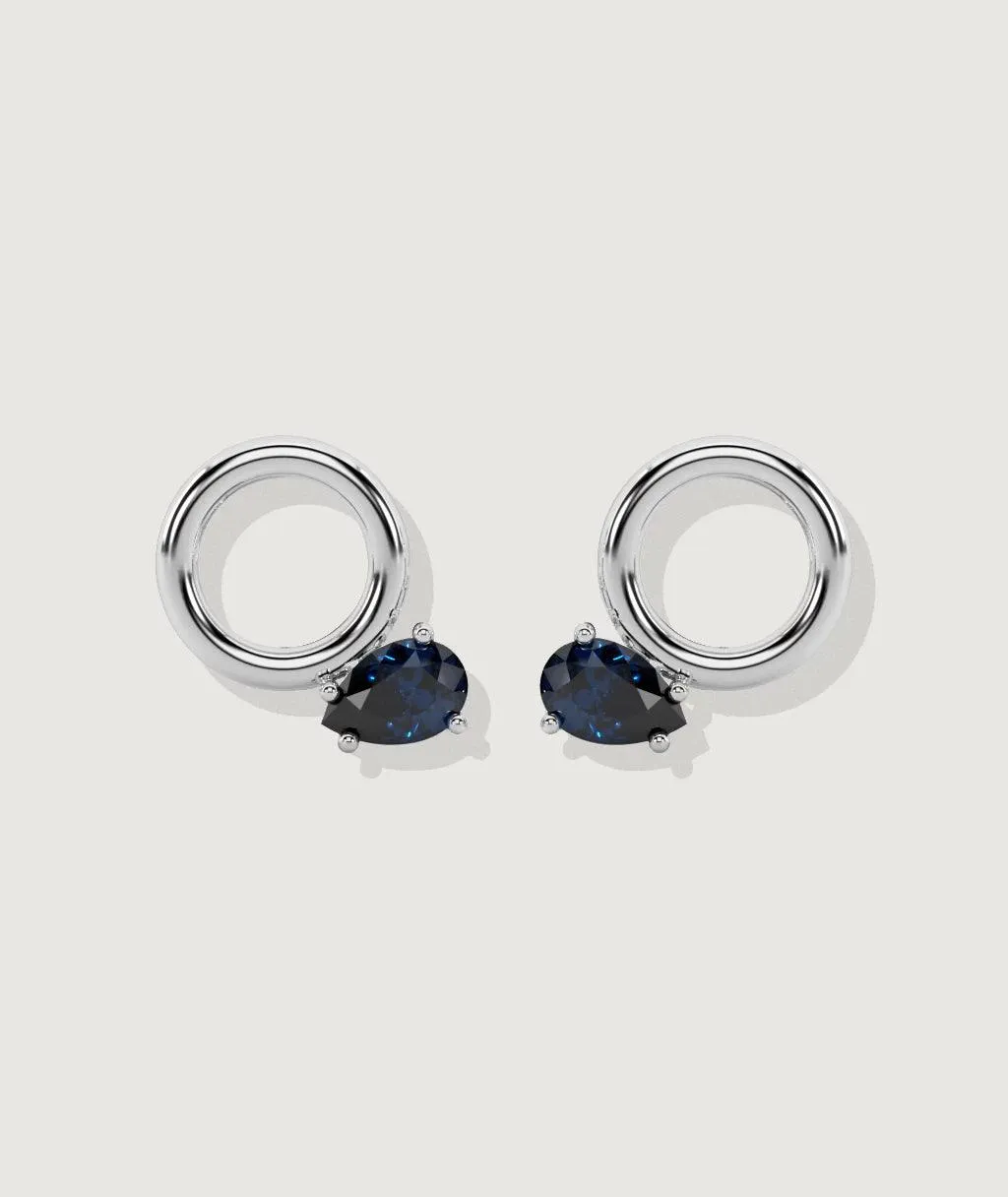 Blue Sapphire Donut Stud
