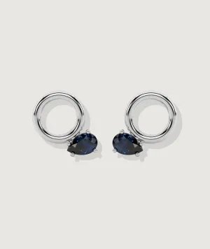 Blue Sapphire Donut Stud