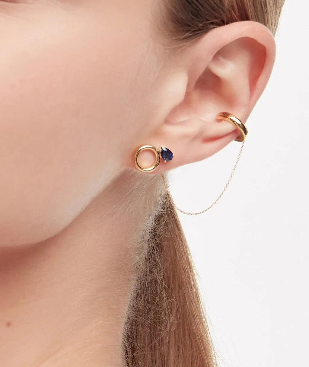 Blue Sapphire Donut Stud