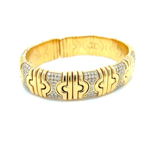 Bulgari Parentesi Diamond Gold Cuff Bangle