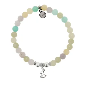 Bunny Charm with Green Yellow Jade Charity Bracelet