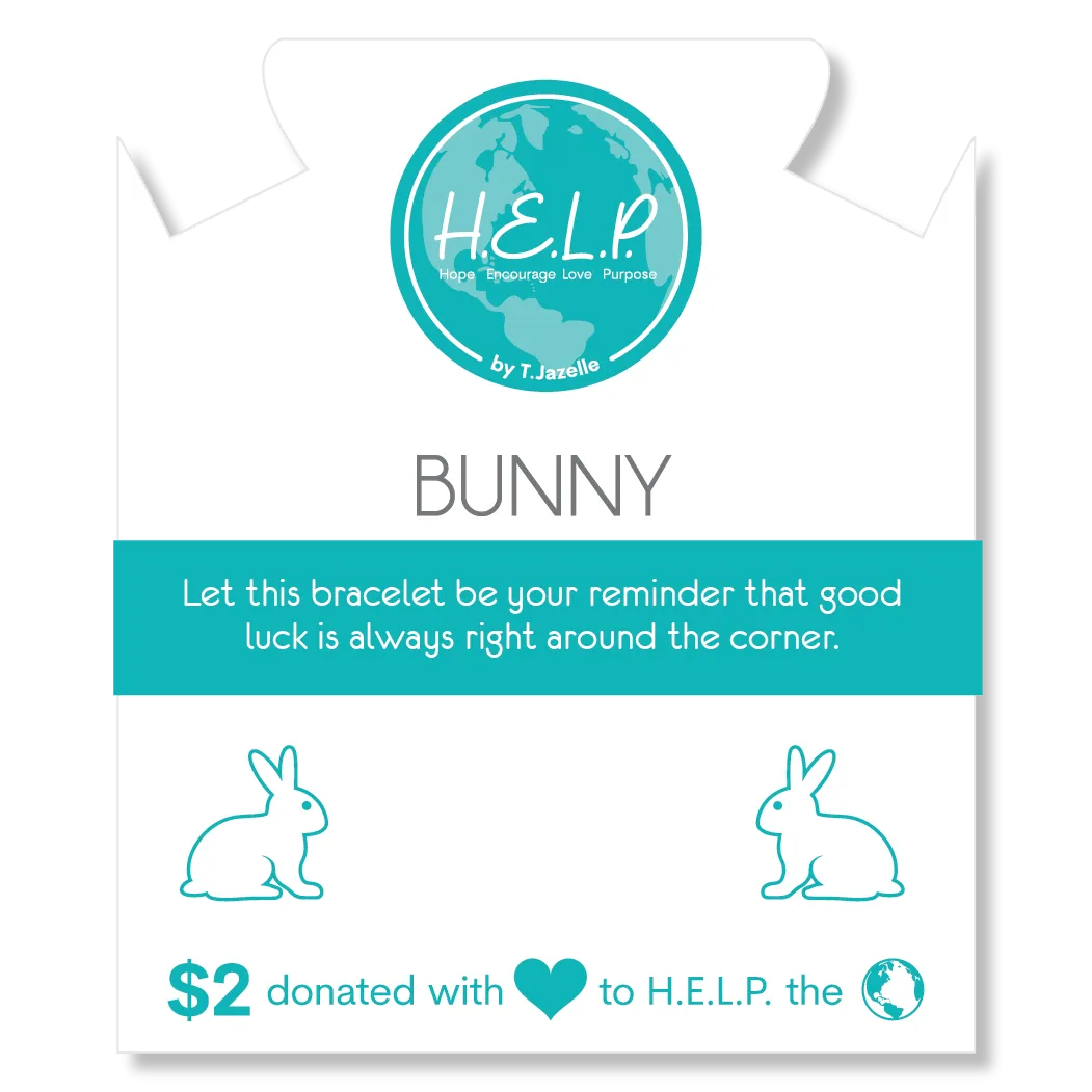 Bunny Charm with Green Yellow Jade Charity Bracelet
