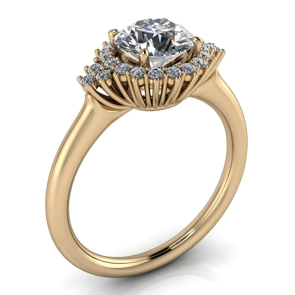 Cluster Halo Engagement Ring - Gianna