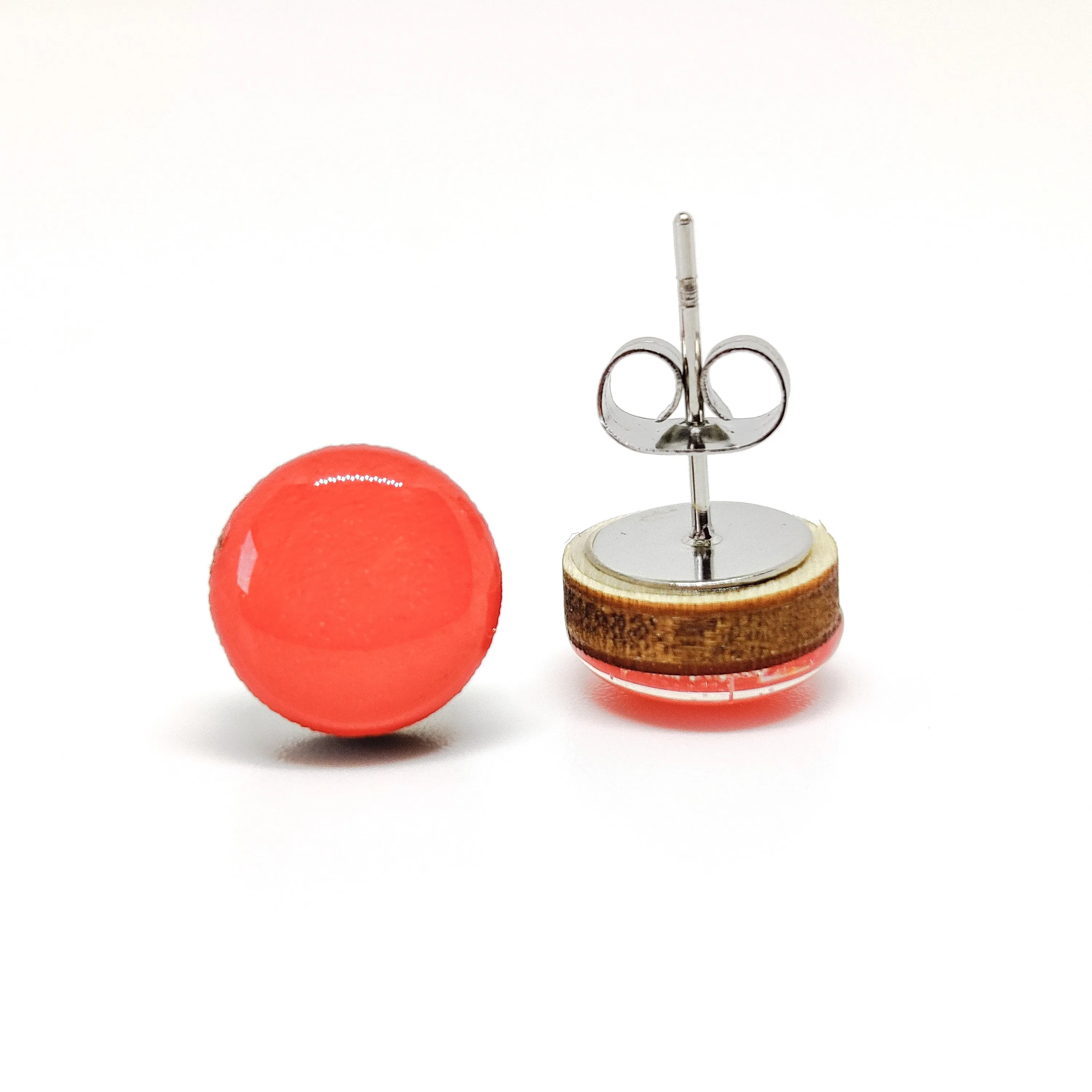 Coral Stud Earrings by Candi Cove Designs