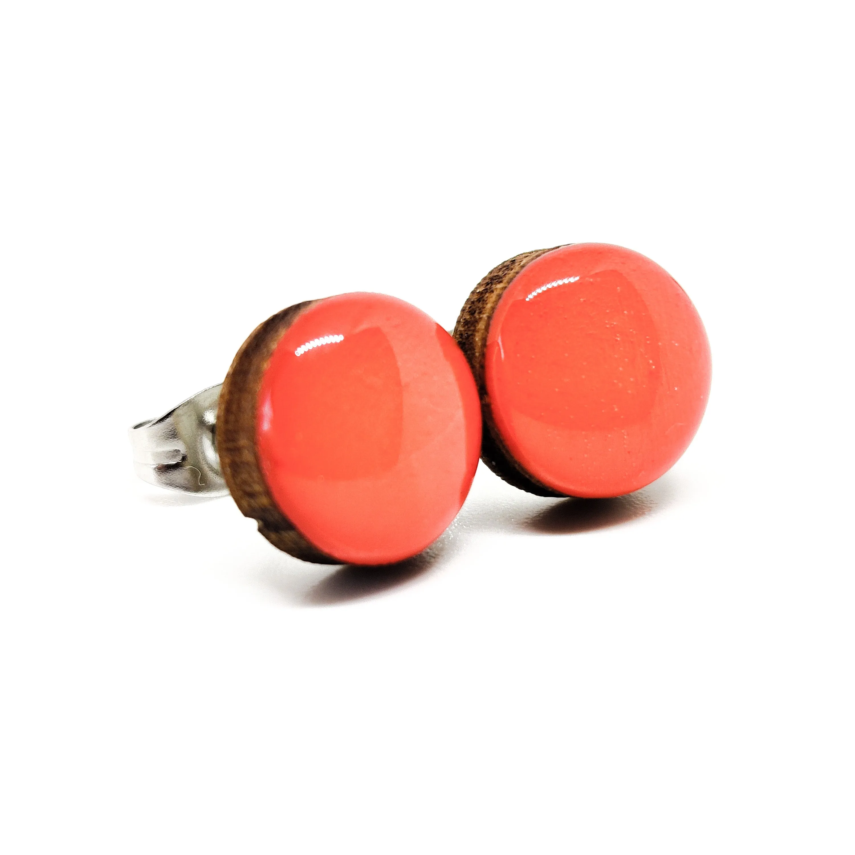 Coral Stud Earrings by Candi Cove Designs