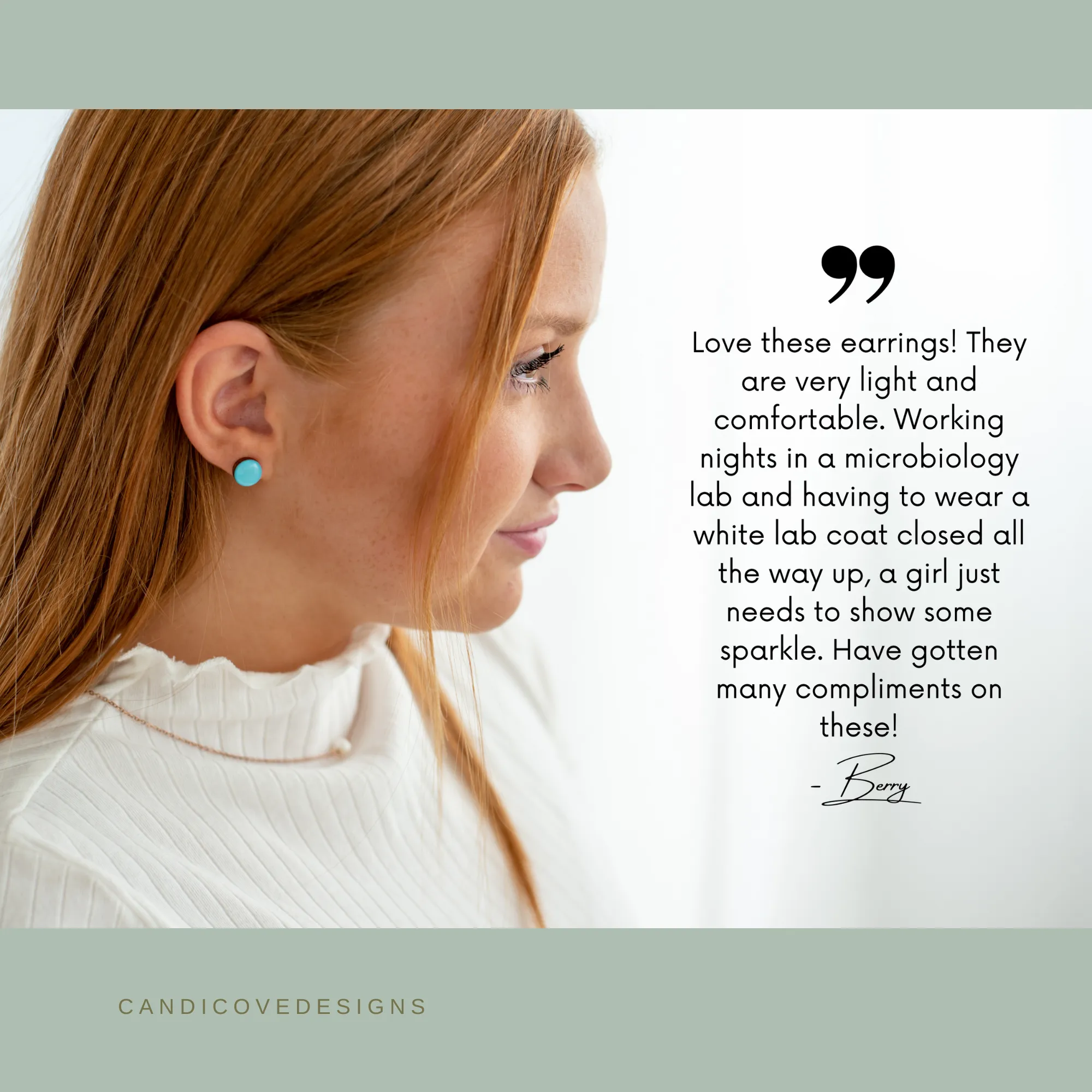 Coral Stud Earrings by Candi Cove Designs