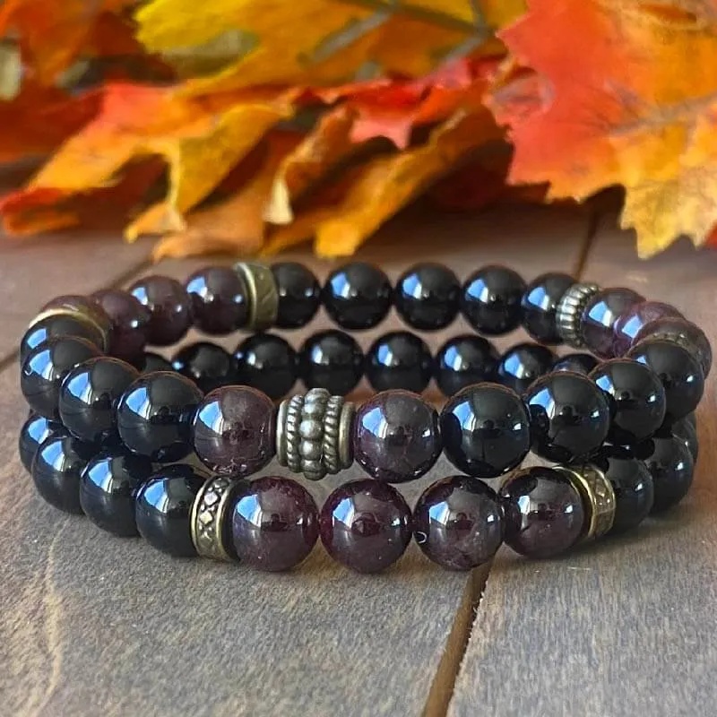 Couple Bracelet | Garnet