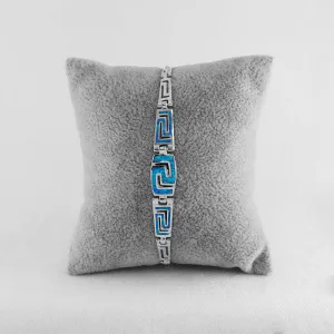 Crushed Opal Greek Meander Wave Bracelet