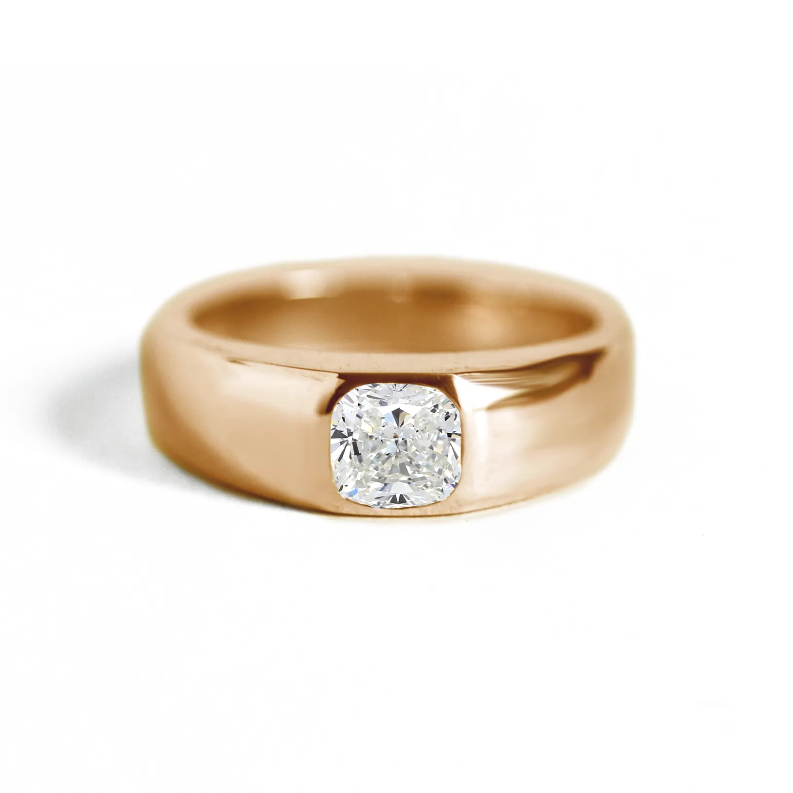 Cushion Diamond Signet Ring